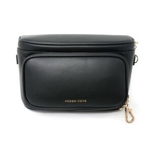 NEW ARDEN COVE Bum Bag with Slash Resistant Long Wide Strap in Black/Gold